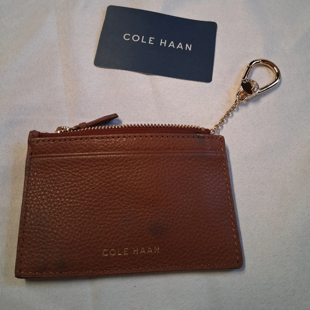 NWT Cole Haan Leather Zip Card Case